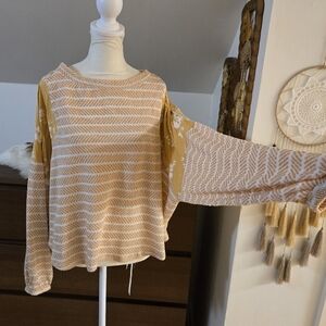 Yellow floral sweater top